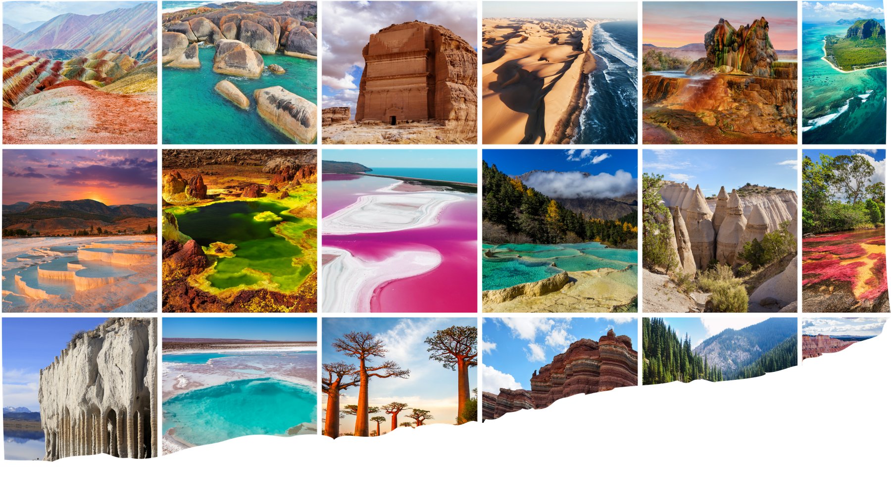 A collage of remarkable places we&rsquo;ve been collecting